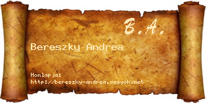 Bereszky Andrea névjegykártya